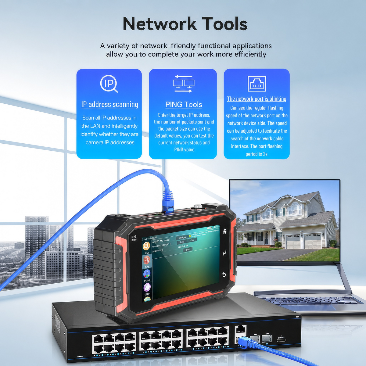 IP Camera Monitor 5.5 Inch Touch Screen CCTV Tester with WiFi